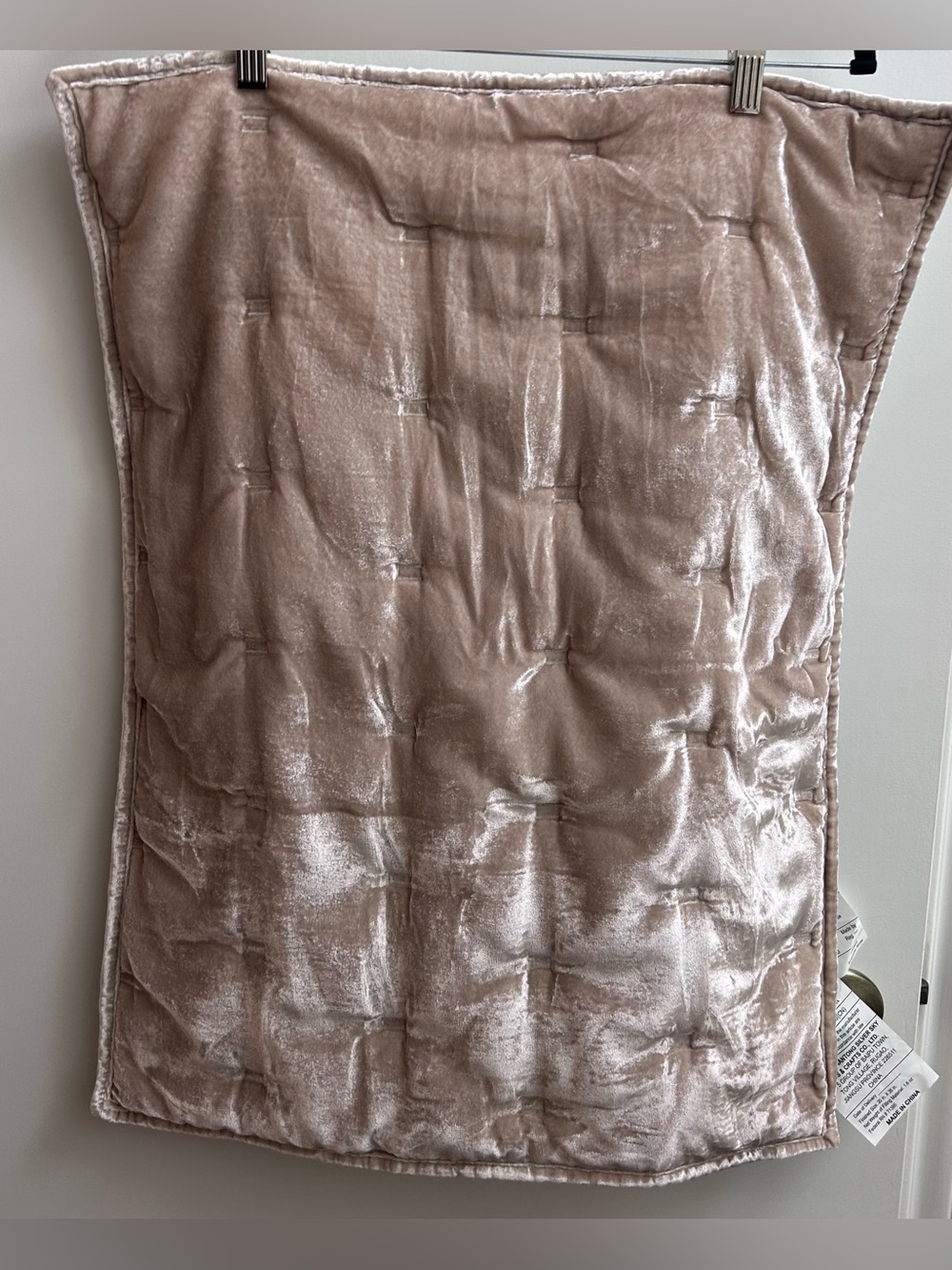 NEW 2 Standard  West Elm Tack Stitch Neutral Tone Velvet Sham Covers.